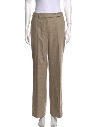 Pre-owned Neiman Marcus Wool Straight Leg Pants In Neutrals