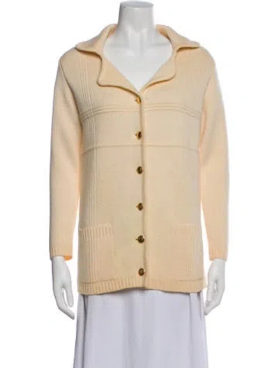 Pre-owned Neiman Marcus Wool Striped Blazer In Neutral