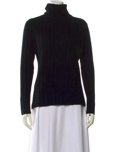 Pre-owned Neiman Marcus Wool Turtleneck Sweater In Black