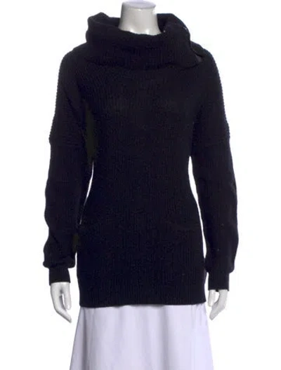 Pre-owned Neiman Marcus Wool Turtleneck Sweater In Black