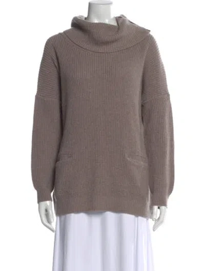 Pre-owned Neiman Marcus Wool Turtleneck Sweater In Neutral
