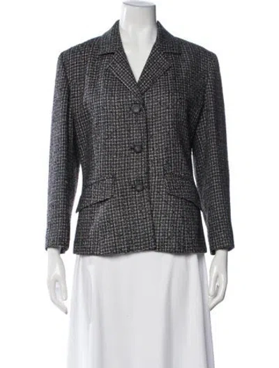 Pre-owned Neiman Marcus Wool Tweed Pattern Blazer In Multi