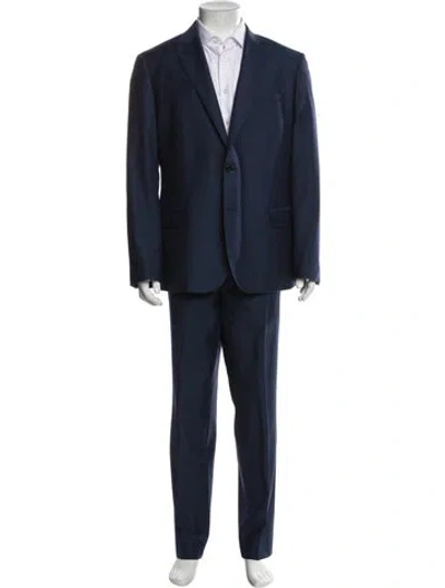 Pre-owned Neiman Marcus Wool Two-piece Blazer In Blue