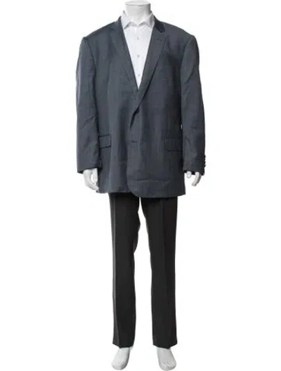 Pre-owned Neiman Marcus Wool Two-piece Blazer In Blue