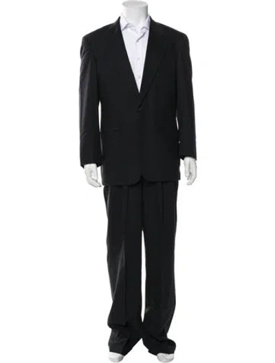 Pre-owned Neiman Marcus Wool Two-piece Suit In Black