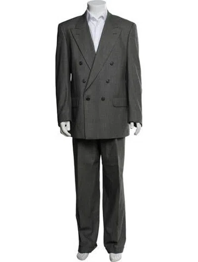 Pre-owned Neiman Marcus Wool Two-piece Suit In Grey