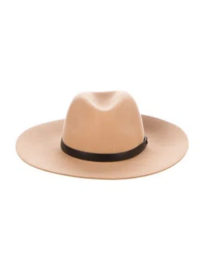 Pre-owned Neiman Marcus Wool Wide Brim Sun Hat In Neutral