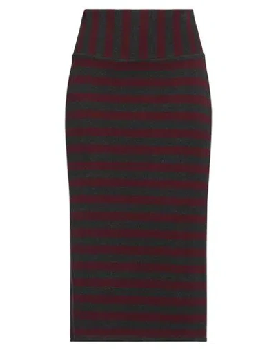 Neirami Woman Midi Skirt Burgundy Size M Chlorofiber, Cotton, Elastane In Red