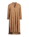 Neirami Woman Mini Dress Camel Size M Cotton, Elastane In Beige