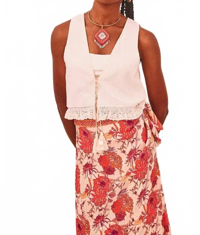 Nekane Crochet Vest Top In Ivory In Neutral