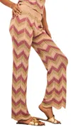 Nekane Jacquard Zigzag Knitted Pants In Tri Color