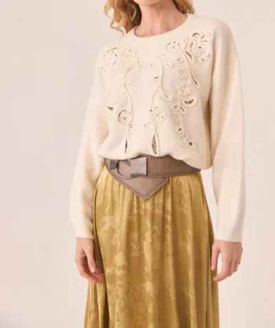 Nekane Nkn Embroidered Filigree Sweater In Ivory In Brown
