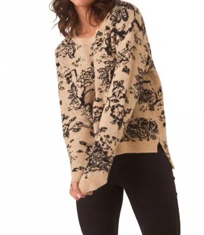 Nekane Nkn Floral Jacquard Knit Sweater In Camel In Green