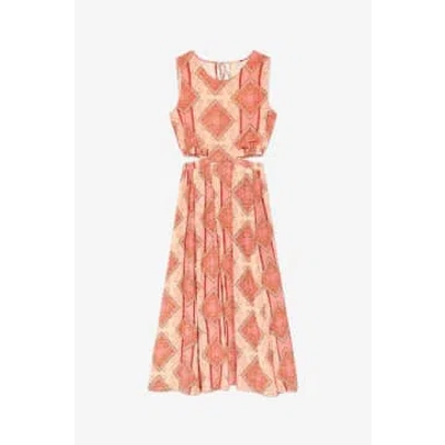 Nekane Taves Cut Out Printed Dress In Pink