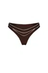 Nelblu Amanecer High Cut Cheeky Bikini Bottom In Chocolate