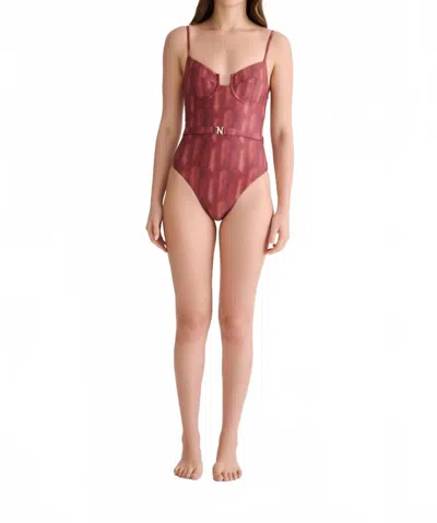 Nelblu Arena One Piece Swimsuit In Batik In Brown