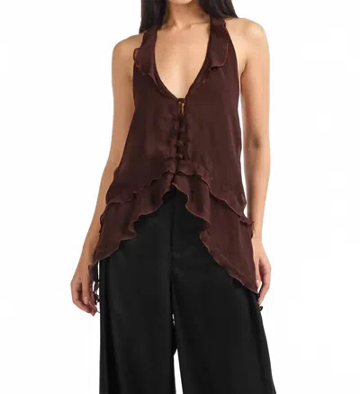 Nelblu Atlas Halter Top In Marron In Brown
