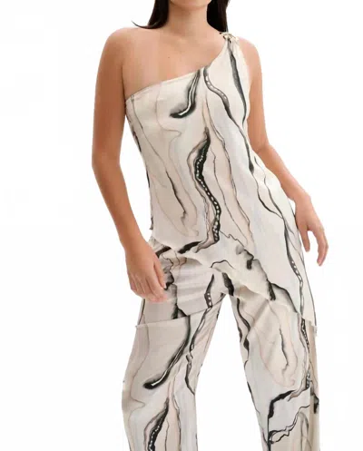 Nelblu Calipso Asymmetrical Top In Print Blanco In White