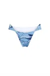 Nelblu Flora Wide Strap Bikini Bottom In Olas Azul