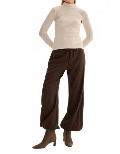 Nelblu Kaia Long-sleeve Rib Top In Beige In Neutral