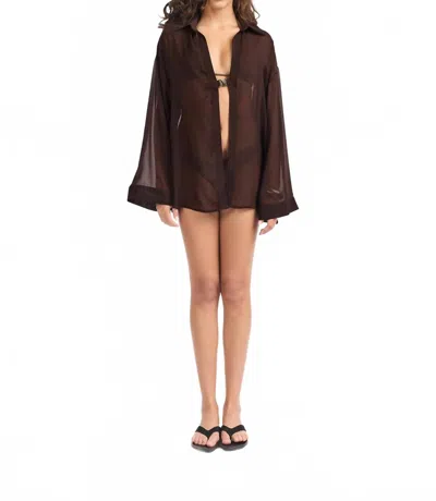 Nelblu Lirio Cover-up Top In Marrón In Brown