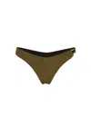 Nelblu Ondas Crinkle Cheeky Bikini Bottom In Olivo