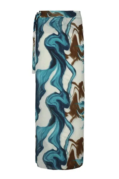 Nelblu Pareo Olas Verde Wrap Skirt