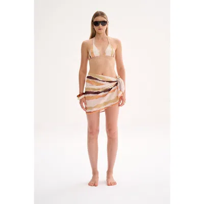 Nelblu Swimwear Mini Pareo Print In Brown