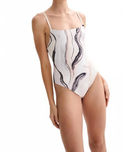 Nelblu Tierra One Piece Swimsuit In Print Blanco In White