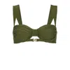 Nelblu Travesia Pleated Bikini Top In Dinosaurio