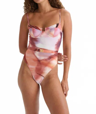 Nelblu Women's Arena High-leg One Piece In Print Rosa In Pink