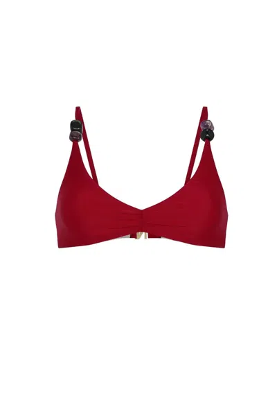 Nelblu Women's Brillo Bralette Bikini Top In Babylon In Red