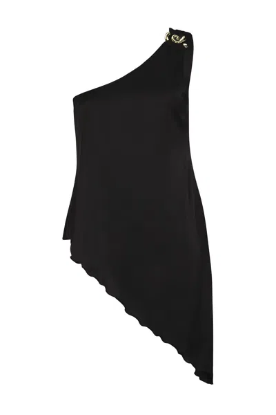 Nelblu Women's Calipso Asymmetric One-shoulder Silk Top In Negro In Black