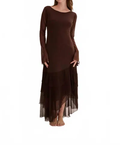 Nelblu Women's Chapola Maxi Mesh Dress In Marron In Brown