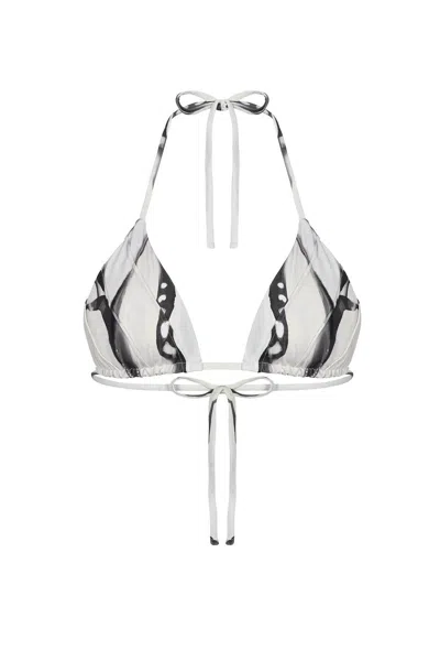 Nelblu Women's Morpho Bikini Top In Print Blanco In White