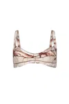 Nelblu Women's Neutrals / Brown Amanecer Top Print Cafe In Brown