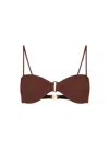 Nelblu Women's Ondas Crinkle Bandeau Bikini Top In Marroco