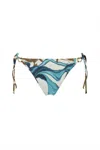 Nelblu Women's Petalo Side Tie Cheeky Bikini Bottom In Olas Verdes