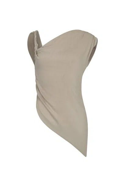 Nelblu Women's Serpiente Sleeveless Asymmetric Top In Ecru In Neutral