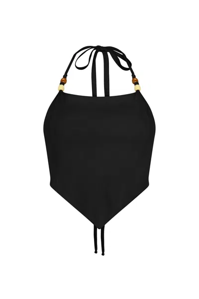 Nelblu Women's Tropical Bandana Top In Negro In Black