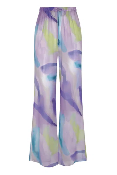 Nelblu Women's Viento Drawstring Wide Leg Pant In Giardinio