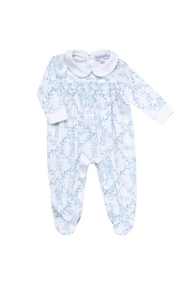 Nellapima Babies'  Blue Bears Trellace Smocked Footie