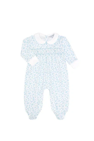 Nellapima Babies'  Blue Cheetah Print Smocked Footie