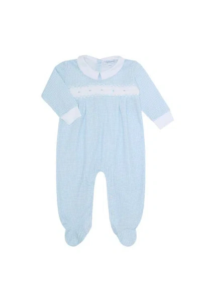 Nellapima Babies'  Blue Gingham Smocked Footie