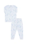 Nellapima Blue Giraffe Print Pajama In Blue