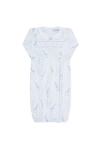 Nellapima Blue Giraffe Print Smocked Gown In Blue