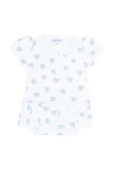 Nellapima Babies'  Blue Heart Print Bodysuit Dress