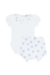 Nellapima Blue Heart Print Bodysuit Set