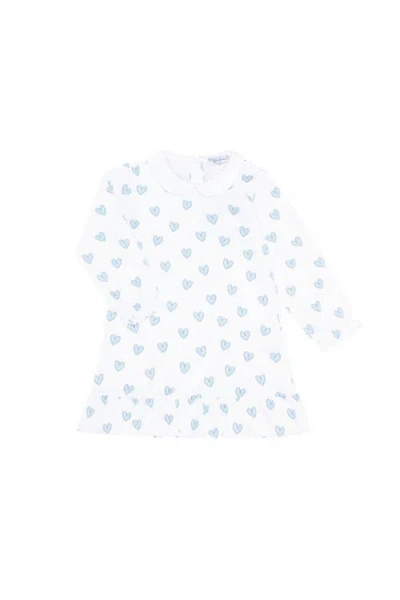 Nellapima Kids'  Blue Heart Print Long Sleeve Playtime In White