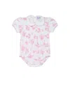 Nellapima Blue Heart Print Smocked Bubble - Baby In Pink Toile